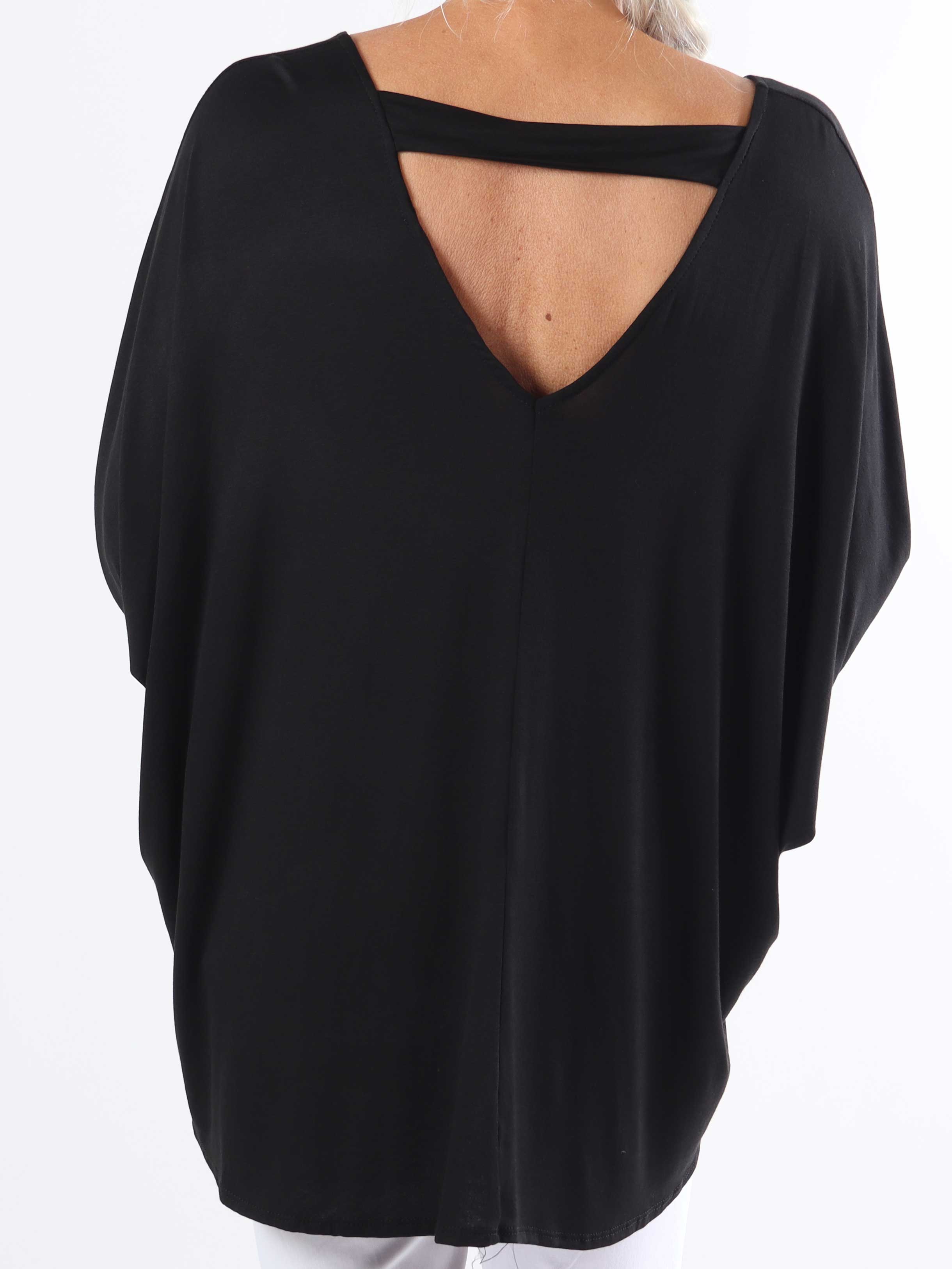 Augustine - Plus size bluse i elastisk stof med flagermusærmer